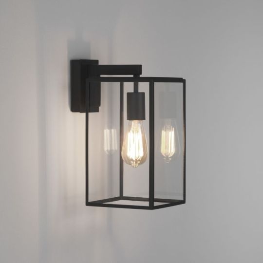 Astro Box Lantern 350 Outdoor Wall Light in Textured Black