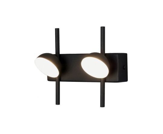 Mantra Adn 2 Light Wall Lamp 6W LED 3000K 500lm Black 3yrs Warranty