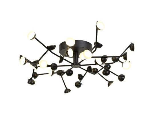 Mantra Adn 36 Light Ceiling Round 74cm 100W LED 3000K 7250lm Black 3yrs Warranty