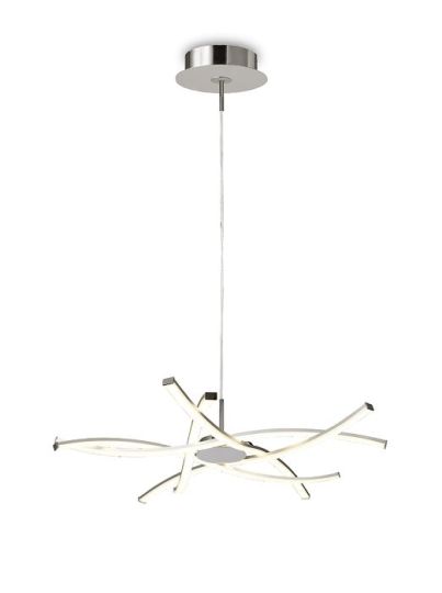 Mantra Aire LED Pendant 69cm Round 42W 3000K 3700lm Silver/Frosted Acrylic/Polished Chrome 3yrs Warranty