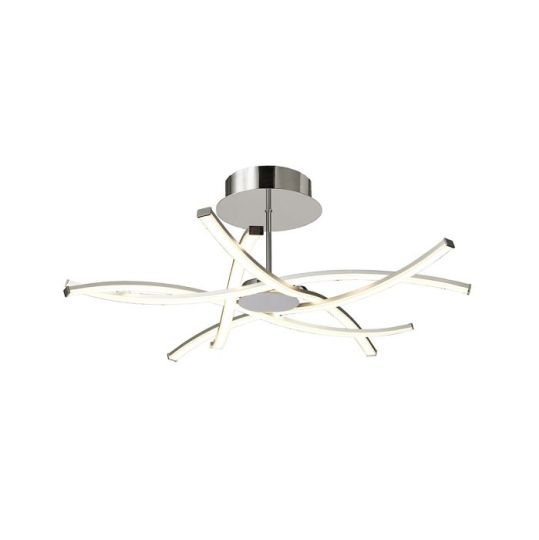 Mantra Aire LED Ceiling 70.5cm Round 42W 3000K 3700lm Dimmable Silver/Frosted Acrylic/Polished Chrome 3yrs Warranty
