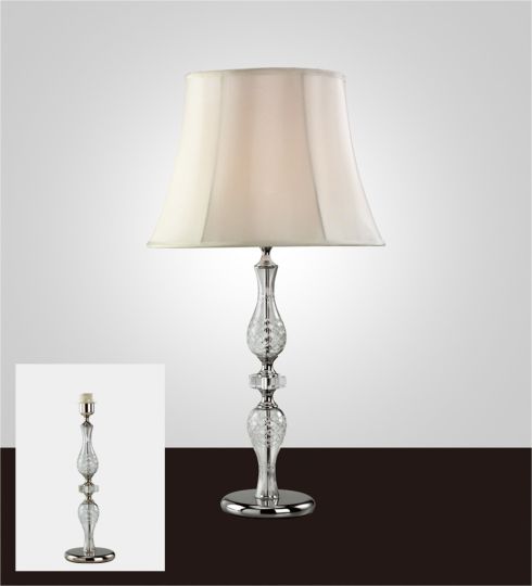 Diyas IL11024 Albas Crystal Table Lamp Without Shade 1 Light Silver Finish