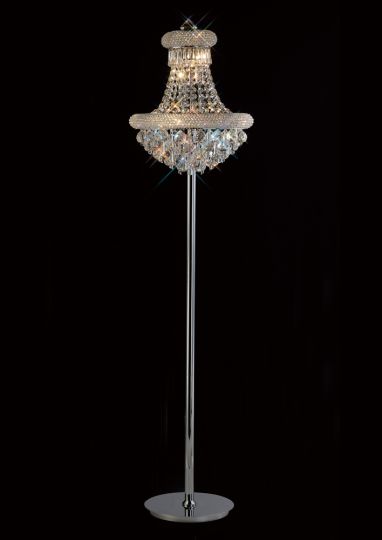 Diyas IL31444 Alexandra Floor Lamp 8 Light Polished Chrome/Crystal