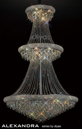 Diyas Lighting IL31455 - Alexandra Pendant 3 Tier 37 Light Polished Chrome/Crystal