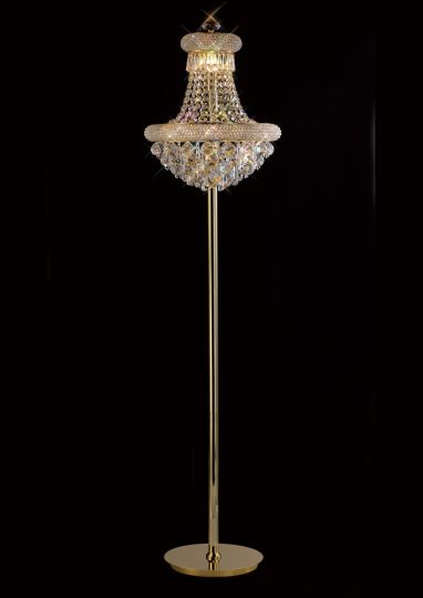 Diyas IL32104 Alexandra Floor Lamp 8 Light French Gold/Crystal