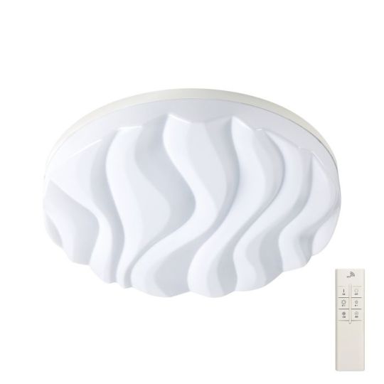 Mantra Arena Ceiling / Wall Light Large Round 60W LED IP44 Tuneable 3000K-6500K4500lmDimmable via RF Remote Ctrl Matt White / Acrylic3yrs Warranty