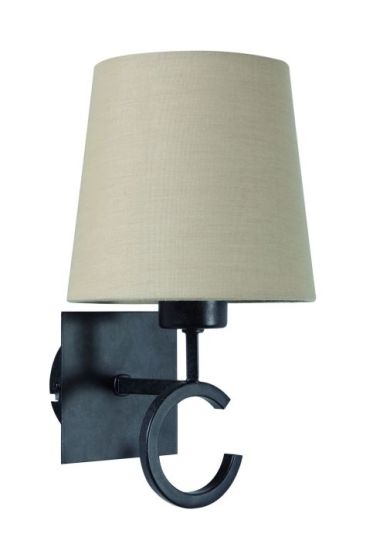 Mantra Argi Wall Lamp 1 Light E27 With Taupe Shade Brown Oxide