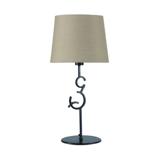Mantra Argi Table Lamp 1 Light E27 Large With Taupe Shade Brown Oxide