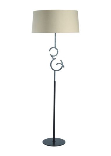 Mantra Argi Floor Lamp 3 Light E27 With Taupe Shade Brown Oxide