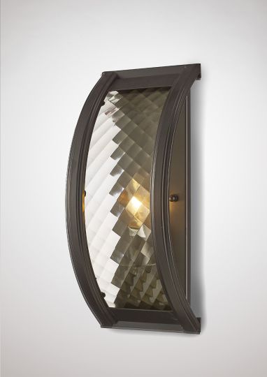 Diyas IL31675 Asia Wall Lamp 1 Light E14 Oiled Bronze/Clear Glass