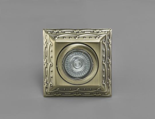 Diyas IL30847AB Aspen Vintage Design Downlight Square GU10 Antique Brass