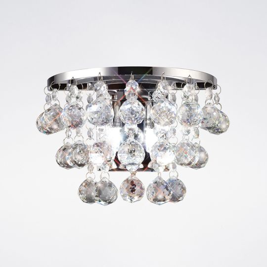 Diyas IL30014 Atla Wall Lamp 2 Light Switched Polished Chrome/Crystal