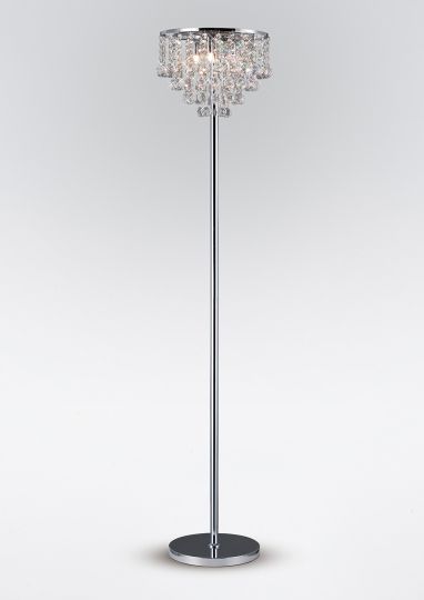 Diyas IL30029 Atla Floor Lamp 4 Light Polished Chrome/Crystal