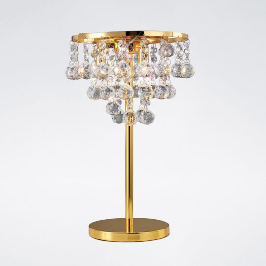 Diyas IL30031 Atla Table Lamp 3 Light French Gold/Crystal