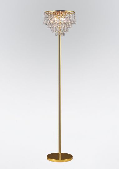 Diyas IL30032 Atla Floor Lamp 4 Light French Gold/Crystal