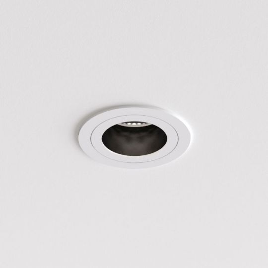 Astro Pinhole Slimline Round Fixed Fire-Rated IP65 Bathroom Downlight in Matt White