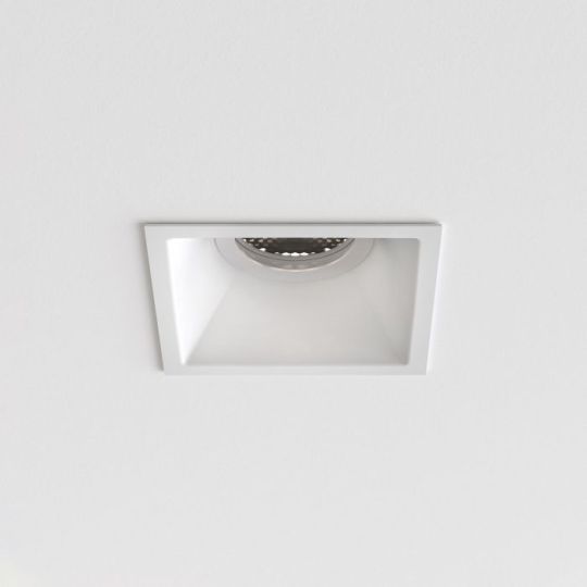 Astro Minima Slimline Square Fixed Fire-Rated IP65 Bathroom Downlight in Matt White