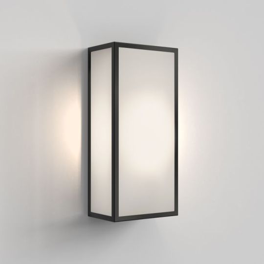 Astro Messina 160 Frosted II Outdoor Wall Light in Textured Black