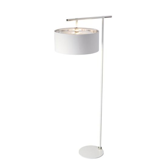 Elstead Lighting Balance 1 Light Floor Lamp - White And Polished Nickel