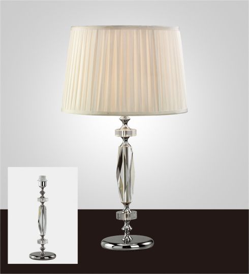 Diyas IL11022 Bella Crystal Table Lamp Without Shade 1 Light Silver Finish