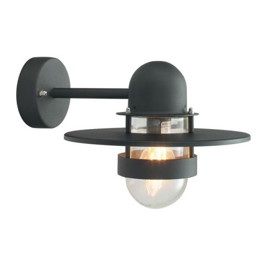Norlys Bergen 1 Light Wall Lantern - Black