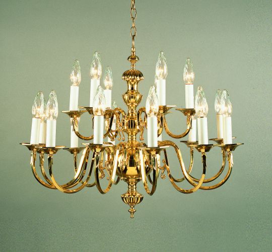Impex BF19119/18 Ghent Series Decorative 18 Light Polished Brass Ceiling Light