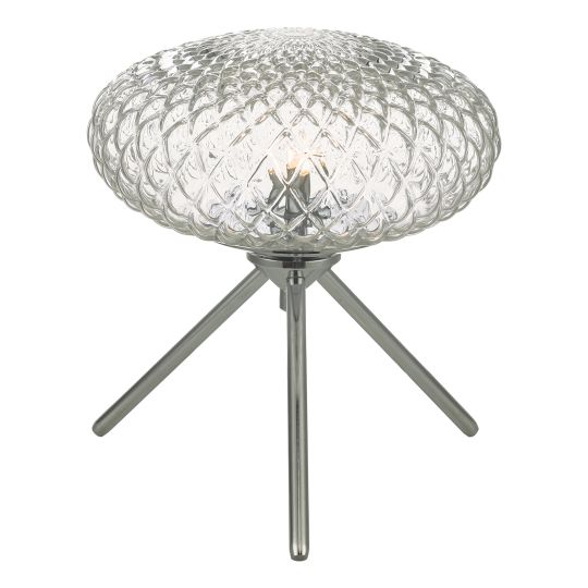 Dar Lighting Bibiana Table Lamp Polished Chrome with Clear Glass Small BIB4108