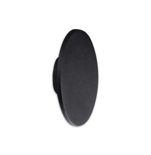 Mantra Bora Bora Wall Light 18cm Round 8W LED 3000K 1080lm Matt Black 3yrs Warranty