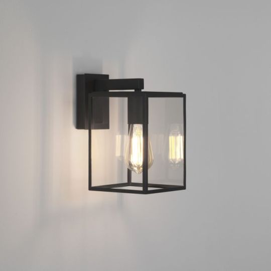 Astro Box Lantern 270 Outdoor Wall Light in Textured Black