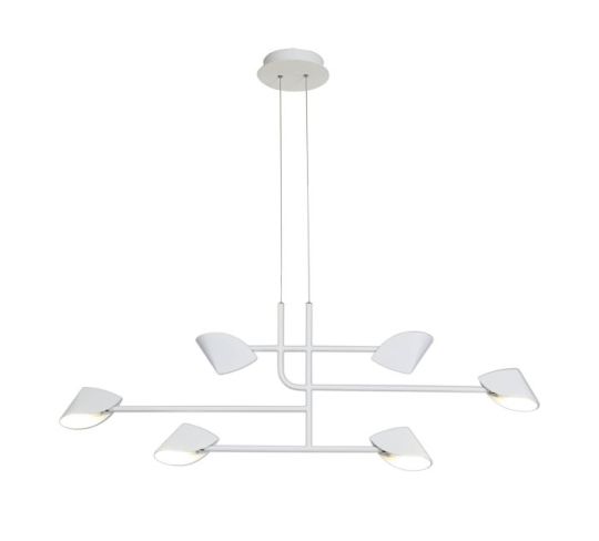 Mantra Capuccina 6 Light Linear Pendant 45W LED 3000K 3100lm White 3yrs Warranty