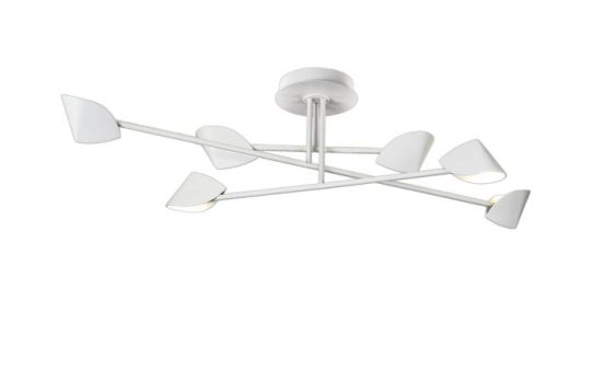 Mantra Capuccina Large 6 Light Semi Flush 45W LED 3000K 3100lm White 3yrs Warranty