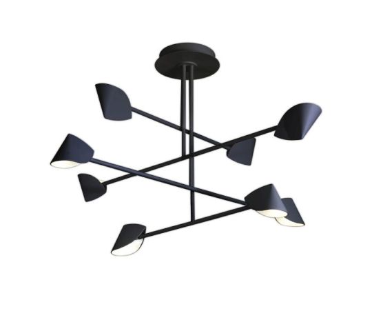 Mantra Capuccina 8 Light Fixed Pendant 61.5W LED 3000K 4000lm Black 3yrs Warranty