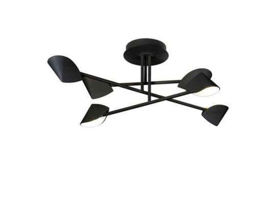 Mantra Capuccina Medium 6 Light Semi Flush 45W LED 3000K 3100lm Black 3yrs Warranty