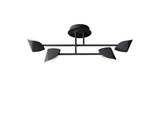 Mantra Capuccina Small 4 Light Semi Flush 30W LED 3000K 2100lm Black 3yrs Warranty