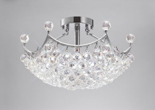 Diyas IL30033 Cesto Ceiling 6 Light Polished Chrome/Crystal