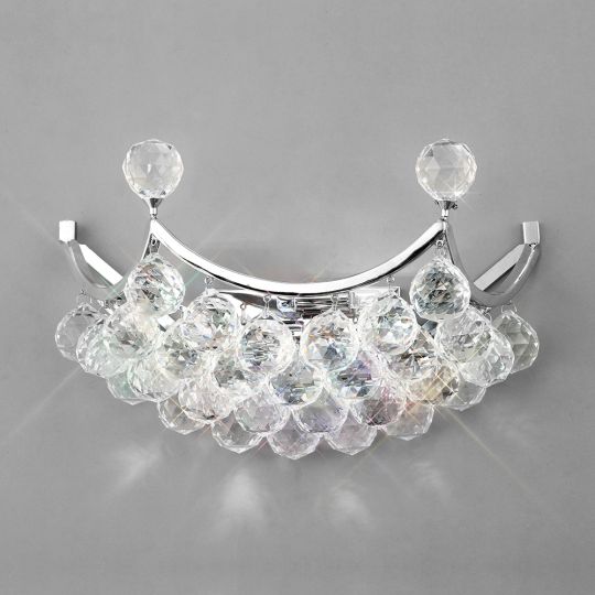 Diyas IL30037 Cesto Wall Lamp 2 Light Polished Chrome/Crystal