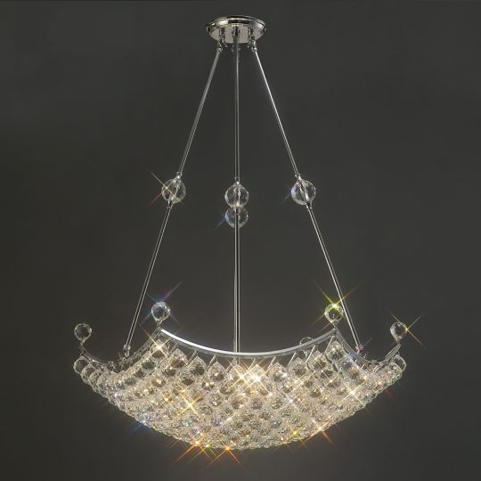 Diyas IL30058 Cesto Pendant Grand 12 Light Polished Chrome/Crystal