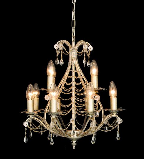 Impex CF04716/12/AS Montpellier  Series Decorative 12 Light Antique Silver Ceiling Light