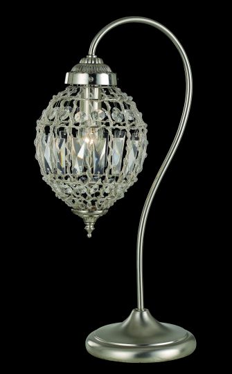 Impex CO01219/TL Bombay  Series Decorative 1 Light Satine Nickel Table Lamp