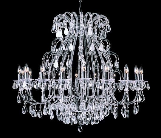Impex CO03339/18/S Versailles  Series Decorative 18 Light Silver Streak Ceiling Light