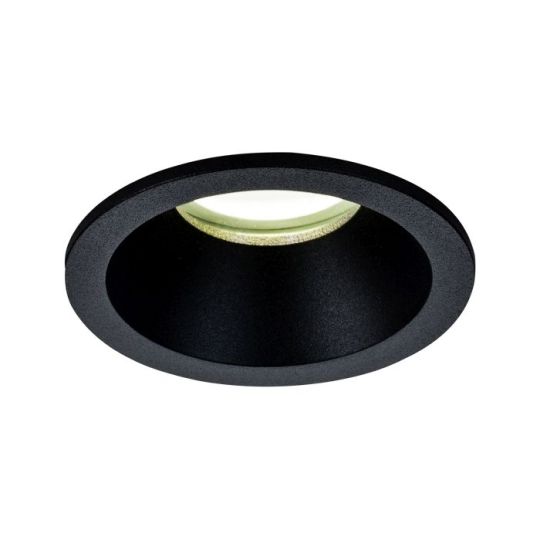 Mantra Comfort GU10 Downlight Round 1 x GU10 (Max 12W) IP54 Matt Black Cut Out: 75mm 2yrs Warranty Lampholder Included