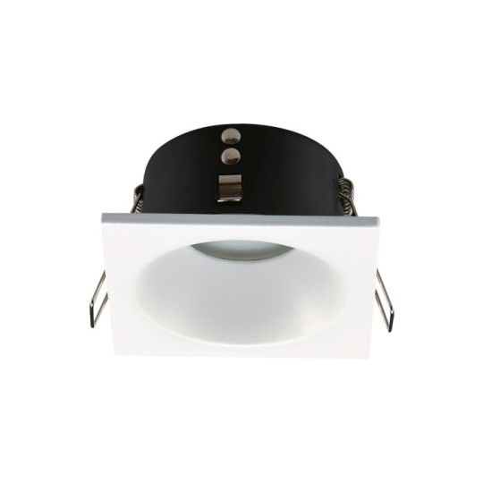 Mantra Comfort GU10 Downlight Square 1 x GU10 (Max 12W) IP54 Matt White Cut Out: 75mm 2yrs Warranty Lampholder Included