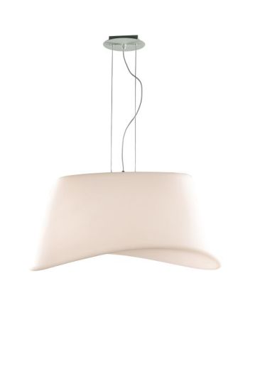 Mantra Cool Pendant 2 Light E27 Oval Outdoor IP44 Matt White/Opal White