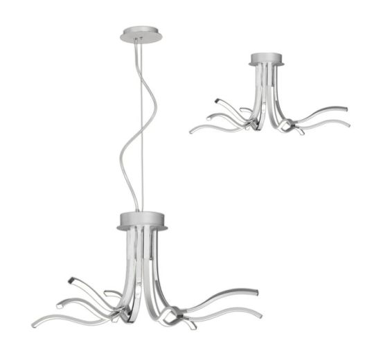 Mantra Corinto Ceiling 90cm 60W LED 3000K 4800lm Dimmable Silver Chrome 3yrs Warranty