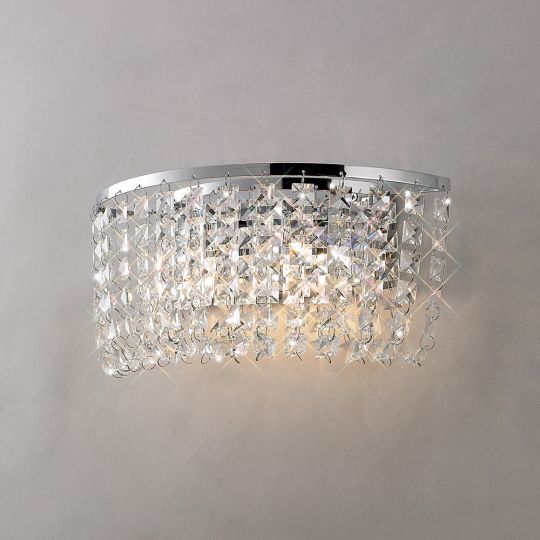 Diyas IL30052 Cosmos Wall Lamp Switched 2 Light Polished Chrome/Crystal
