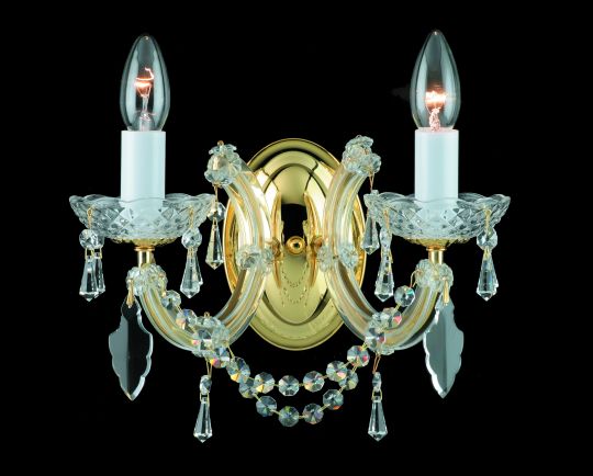 Impex CP00150/02/WB/G Marie Theresa  Series Decorative 2 Light Gold Wall Light