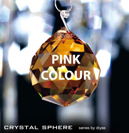 Diyas C10037 Crystal Sphere Without Ring Pink 30mm