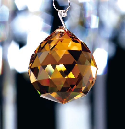 Diyas C10043 Crystal Sphere Without Ring Amber 40mm