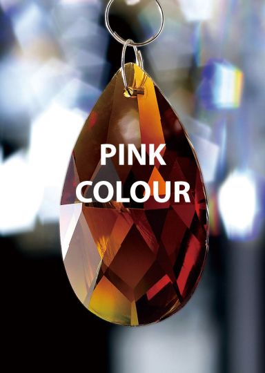 Diyas C20057 Crystal Pendalogue Without Ring Pink 50mm