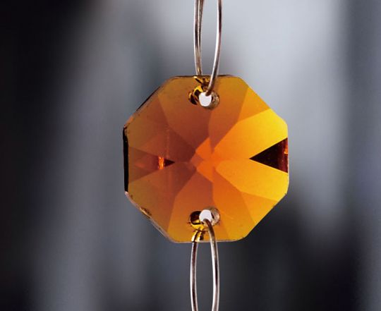Diyas C50003 Crystal Octagon Without Ring Amber 14mm